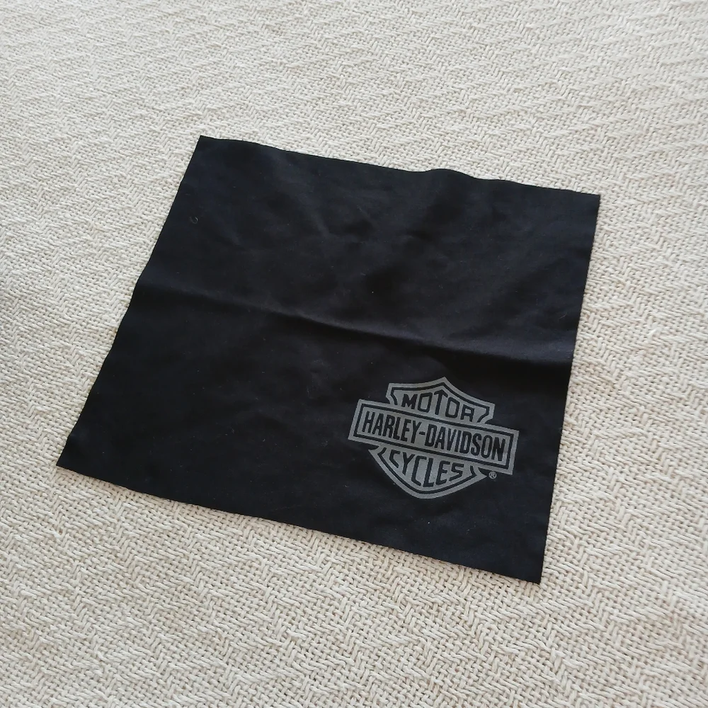 harley davidson ♡ sunglasses case & lens cloth biker americana moto faux leather